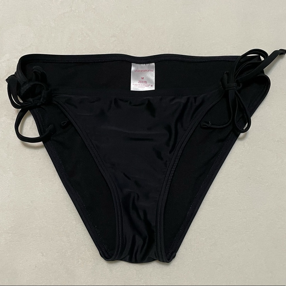 Black side tie bikini bottoms